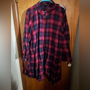 Torrid Red and Blue Plaid Shirt